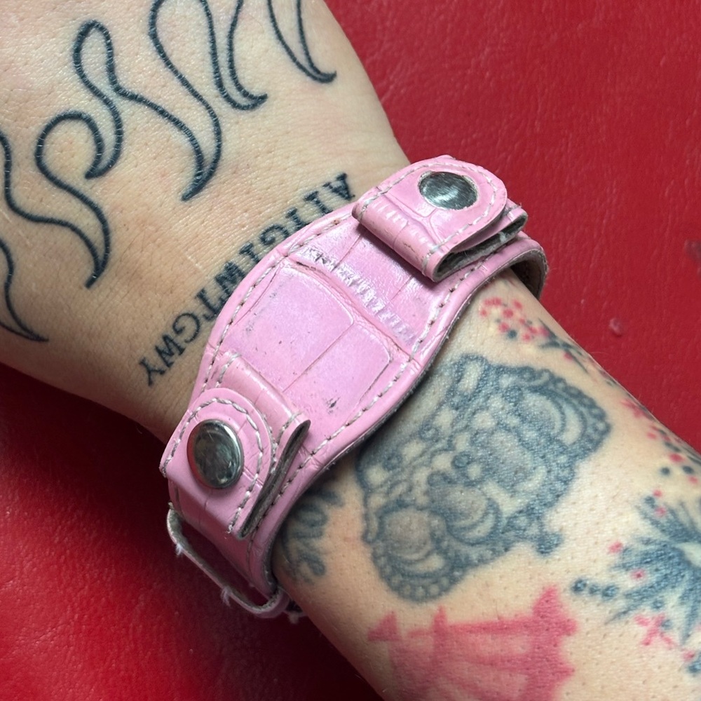 Pink Leather Bracelet